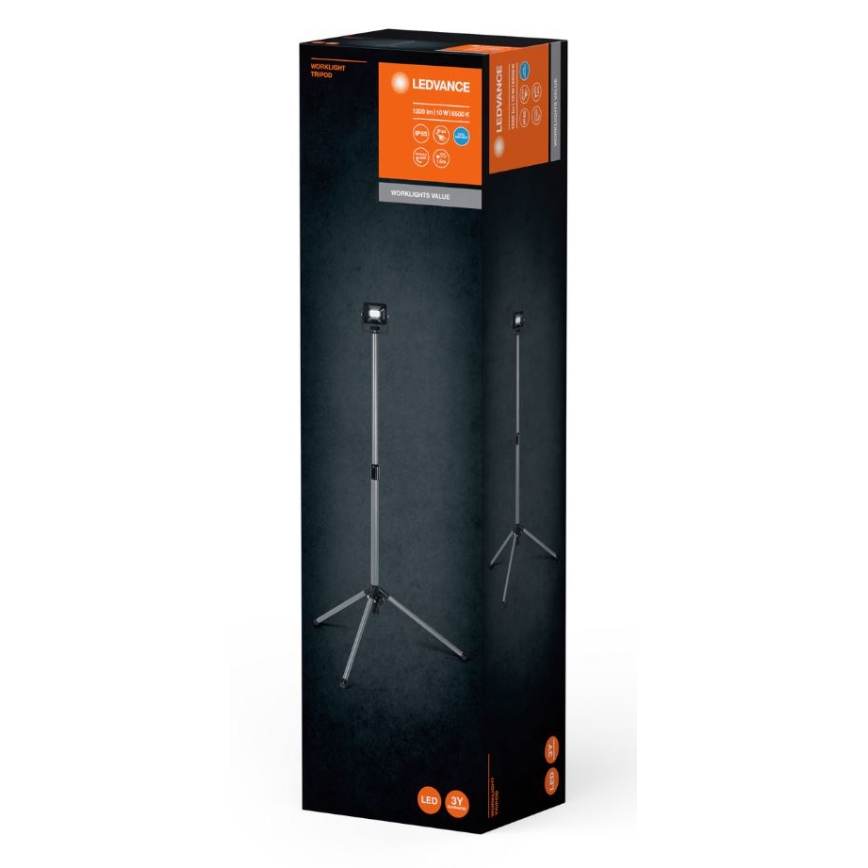 Ledvance - LED lauko prožektorius su rankena WORKLIGHT TRIPOD LED/10W/230V 6500K IP65