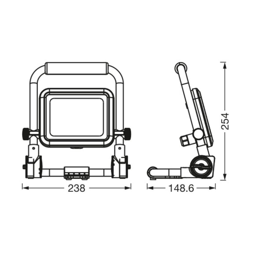 Ledvance - LED lauko prožektorius WORKLIGHT R-STAND LED/20W/230V 6500K IP54