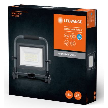 Ledvance - LED lauko prožektorius WORKLIGHT R-STAND LED/50W/230V 6500K IP65