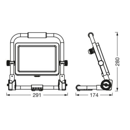 Ledvance - LED lauko prožektorius WORKLIGHT R-STAND LED/50W/230V 6500K IP65