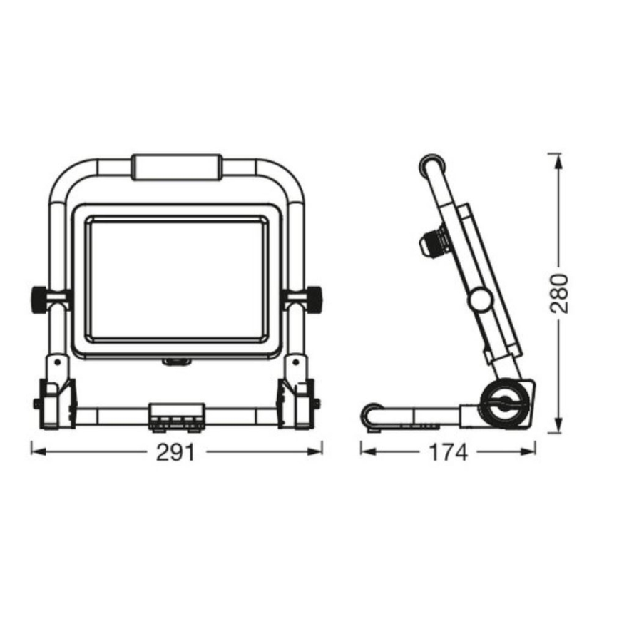 Ledvance - LED lauko prožektorius WORKLIGHT R-STAND LED/50W/230V 6500K IP65