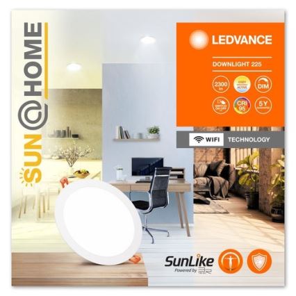 Ledvance - LED Reguliuojamas įleidžiamas šviestuvas SUN@HOME LED/22W/230V 2200-5000 CRI 95 Wi-Fi