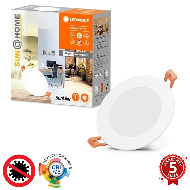 Ledvance - LED Reguliuojamas įleidžiamas šviestuvas SUN@HOME LED/8W/230V 2200-5000K CRI 95 Wi-Fi