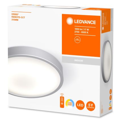 Ledvance - LED Reguliuojamas lubinis šviestuvas ORBIS LED/17W/230V 2700-6500 + valdymo pultas