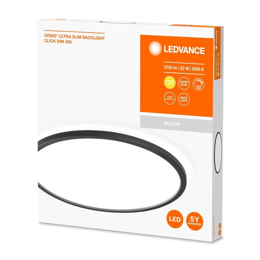 Ledvance - LED Reguliuojamas lubinis šviestuvas ORBIS LED/22W/230V juodas