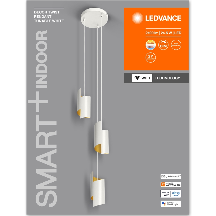 Ledvance - LED Reguliuojamas pakabinamas sietynas SMART+ DECOR 3xLED/8W/230V baltas Wi-Fi