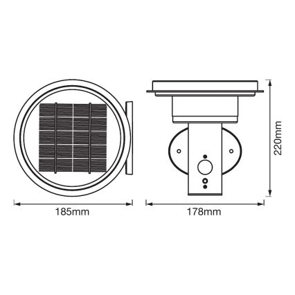 Ledvance - LED Reguliuojamas saulės energijos šviestuvas su jutikliu CIRCLE LED/6W/3,2V 2200 mAh IP44
