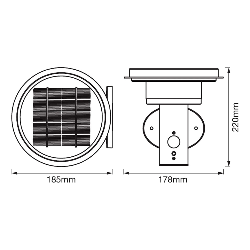 Ledvance - LED Reguliuojamas saulės energijos šviestuvas su jutikliu CIRCLE LED/6W/3,2V 2200 mAh IP44