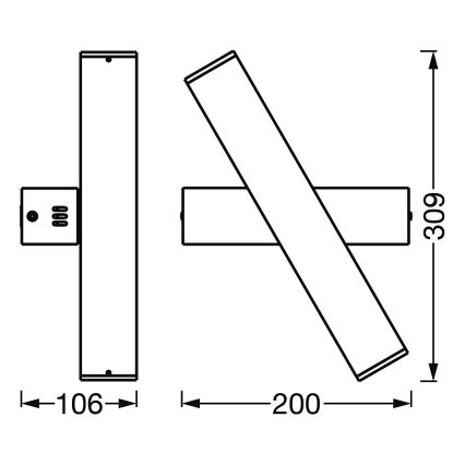 Ledvance - LED Reguliuojamas sieninis šviestuvas SMART+ CROSS 2xLED/6W/230V 3000-6500K Wi-Fi