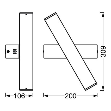 Ledvance - LED Reguliuojamas sieninis šviestuvas SMART+ CROSS 2xLED/6W/230V 3000-6500K Wi-Fi