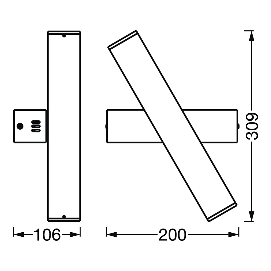 Ledvance - LED Reguliuojamas sieninis šviestuvas SMART+ CROSS 2xLED/6W/230V 3000-6500K Wi-Fi