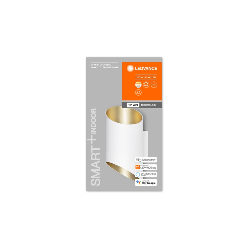 Ledvance - LED Reguliuojamas sieninis šviestuvas SMART+ CYLINDRO LED/12W/230V 3000-6500K Wi-Fi baltas