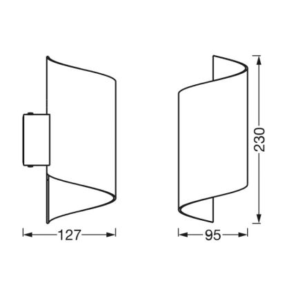 Ledvance - LED Reguliuojamas sieninis šviestuvas SMART+ TWIST LED/12W/230V 3000-6500K Wi-Fi juodas