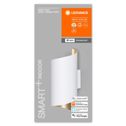 Ledvance - LED Reguliuojamas sieninis šviestuvas SMART+ TWIST LED/12W/230V 3000-6500K Wi-Fi baltas