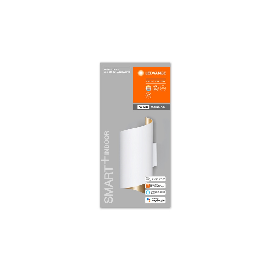 Ledvance - LED Reguliuojamas sieninis šviestuvas SMART+ TWIST LED/12W/230V 3000-6500K Wi-Fi baltas