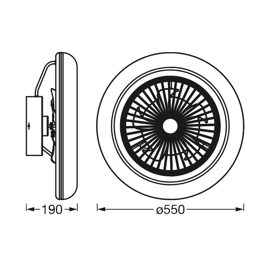 Ledvance - LED Reguliuojamas lubinis šviestuvas su ventiliatoriu SMART+ LED/35W/230V Wi-Fi 3000-6500K + valdymo pultas