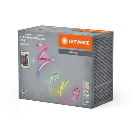 Ledvance - LED RGB dimeriuojama juosta FLEX TV MOOD 1m LED/4W/5V + nuotolinis pultelis