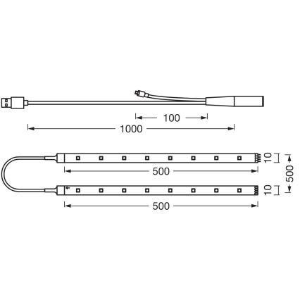 Ledvance - LED RGB dimeriuojama juosta FLEX TV MOOD 1m LED/4W/5V + nuotolinis pultelis