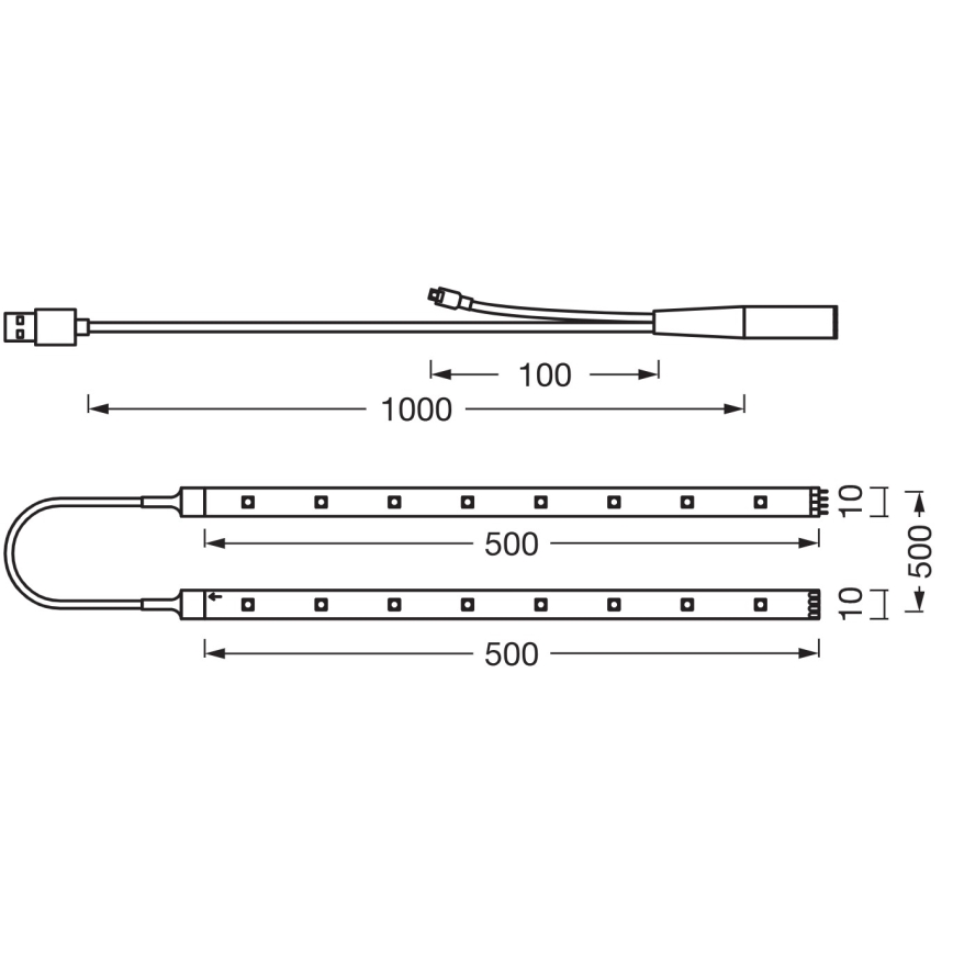 Ledvance - LED RGB dimeriuojama juosta FLEX TV MOOD 1m LED/4W/5V + nuotolinis pultelis