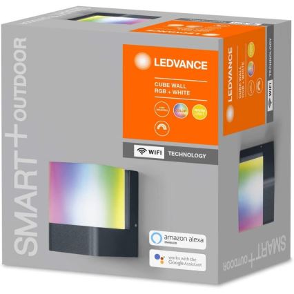 Ledvance - LED RGB lauko sieninis šviestuvas SMART + CUBE LED /9.5W/230V IP44 Wi-Fi