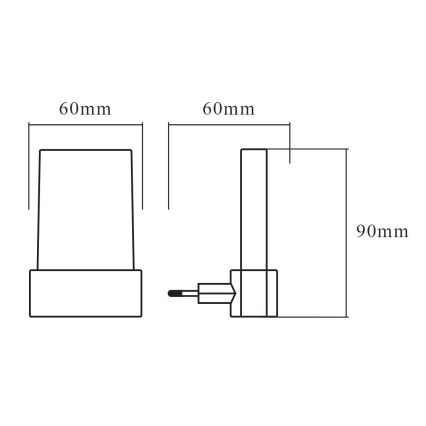 Ledvance - LED RGB naktinė lemputė su jutikliu LUNETTA LED/0,28W/230V