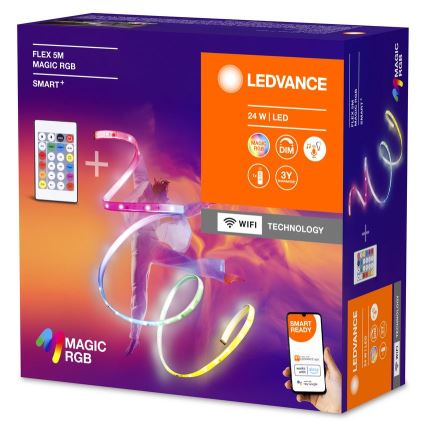 Ledvance - LED RGB Pritemdoma juostelė SMART+ MAGIC FLEX 5m LED/24W/230V Wi-Fi + nuotolinio valdymo pultas