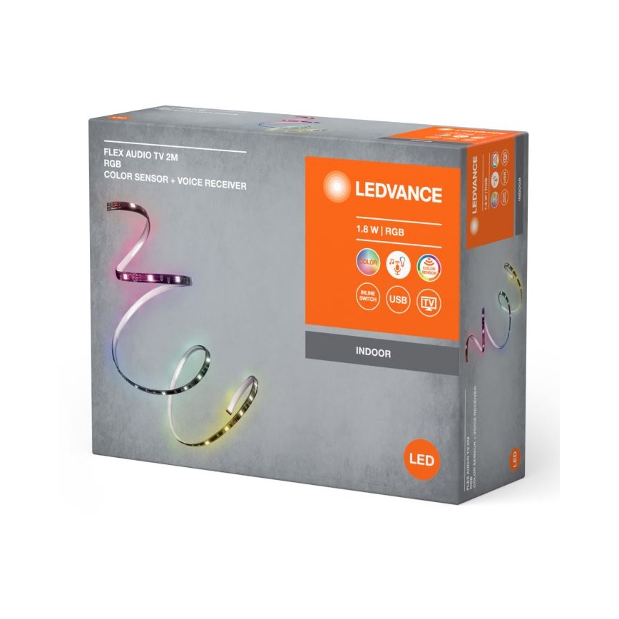 Ledvance - LED RGB Pritemdoma juostelė televizoriui su jutikliu FLEX AUDIO 2m LED/1,8W/5V