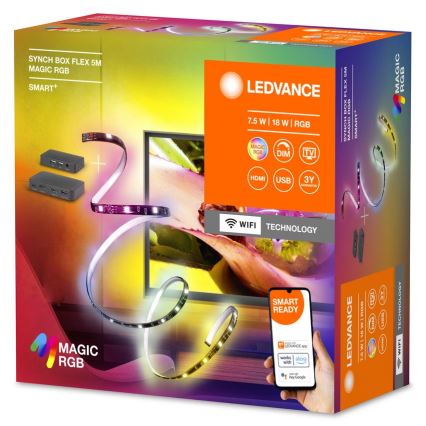 Ledvance - LED RGB Pritemdoma juostelė televizoriui SYNCH BOX FLEX SMART+ MAGIC 4,5m LED/18W/230V Wi-Fi