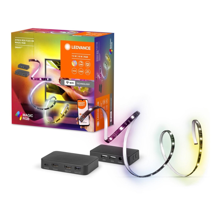 Ledvance - LED RGB Pritemdoma juostelė televizoriui SYNCH BOX FLEX SMART+ MAGIC 4,5m LED/18W/230V Wi-Fi