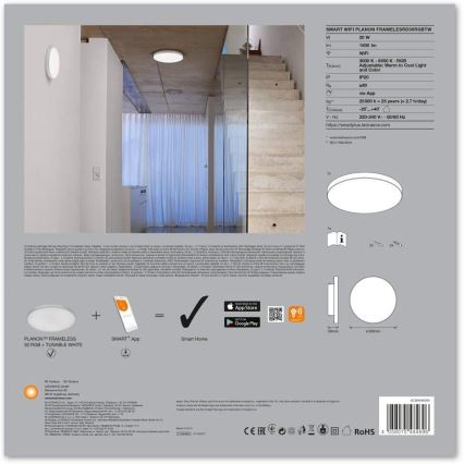 Ledvance - LED RGB Pritemdomas lubų šviestuvas SMART + FRAMELESS LED/20W/230V