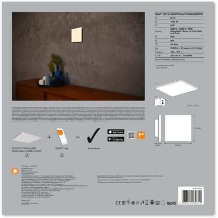 Ledvance - LED RGB Pritemdomas šviestuvas SMART + FRAMELESS LED/20W/230V Wi-Fi