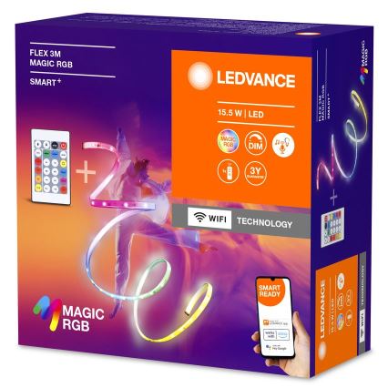 Ledvance - LED RGB reguliuojama juosta SMART+ MAGIC FLEX 3m LED/15,5W/230V Wi-Fi + nuotolinis valdymas