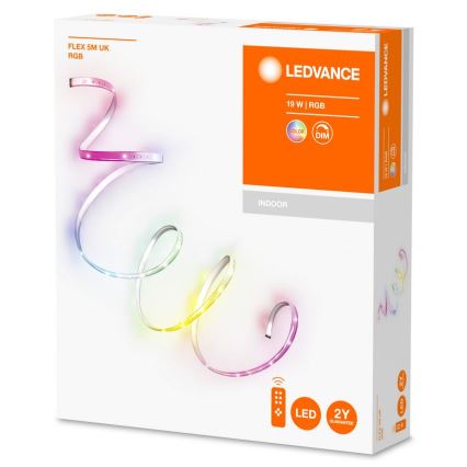 Ledvance - LED RGB Reguliuojama juostelė FLEX 5m LED/19W/230V + nuotolinio valdymo pultas