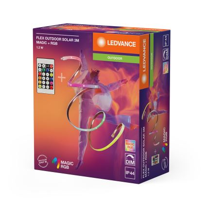 Ledvance - LED RGB pritemdoma saulės LED juosta FLEX MAGIC 3 m LED/1,2W/3,7V 2000 mAh IP44 + nuotolinio valdymo pultelis