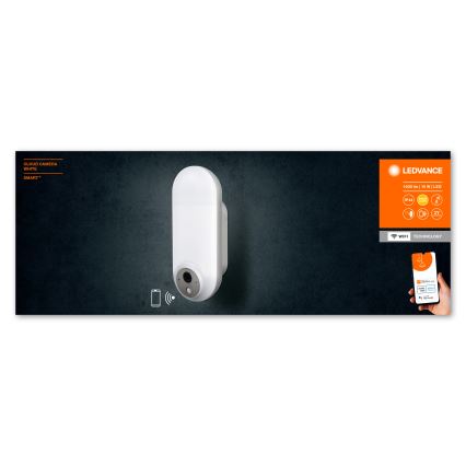 Ledvance - LED RGBW šviesos reguliavimas Lauko sieninis šviestuvas su jutikliu ir Kamera SMART+ LED/15W/230V Wi-Fi IP44