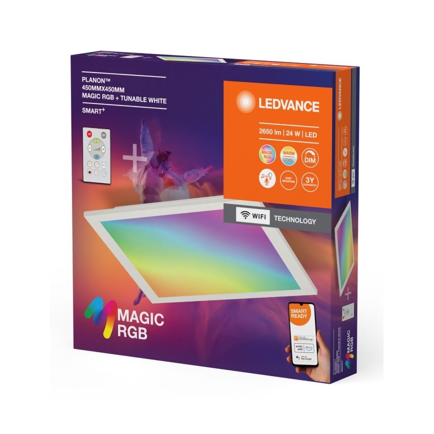 Ledvance - LED RGBW Pritemdomas lubinis šviestuvas SMART+ MAGIC LED/24W/230V 2700-6500K Wi-Fi + nuotolinio valdymo pultas