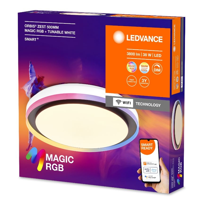 Ledvance - LED RGBW Pritemdomas lubinis šviestuvas SMART+ MAGIC LED/38W/230V 2700-6500K Wi-Fi