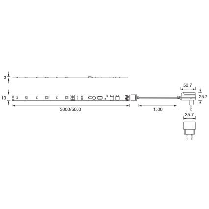 Ledvance - LED RGBW Reguliuojama juostelė FLEX 3m LED/10W/230V + nuotolinio valdymo pultas