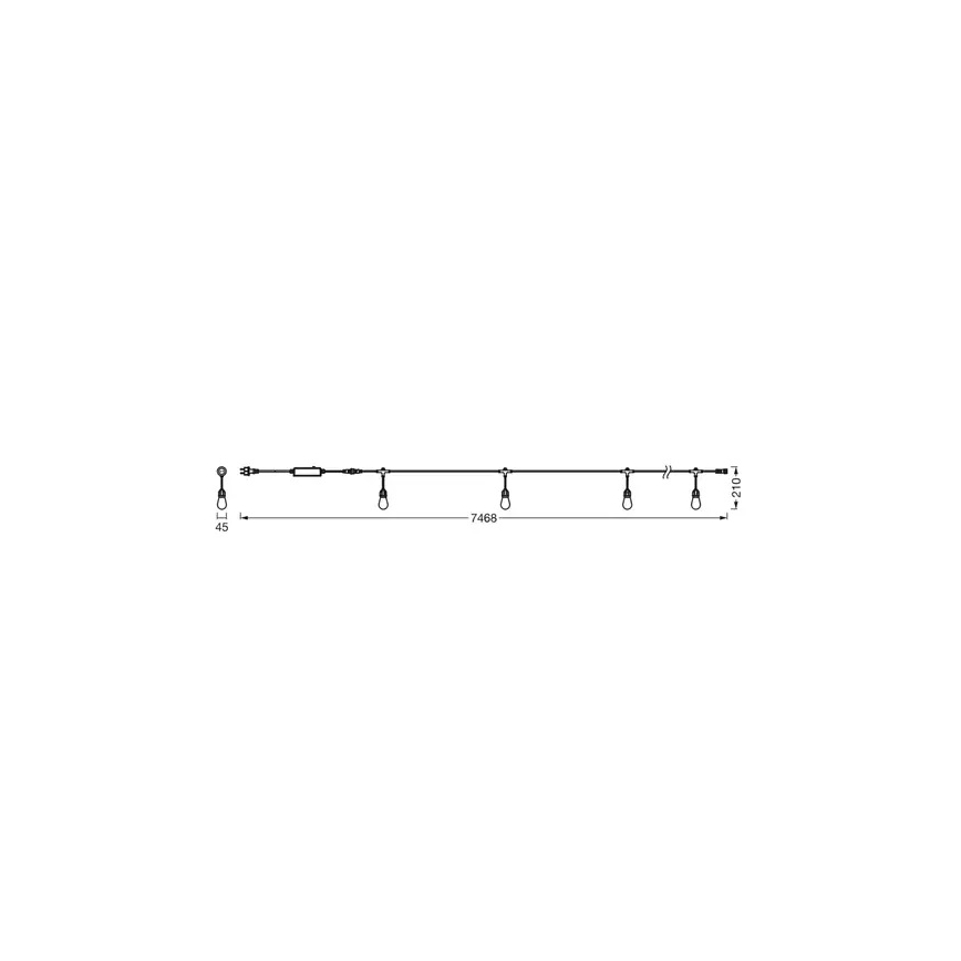 Ledvance-LED RGBW Reguliuojamas lauko grandinė STRING 12xLED/0,37W/230V IP44 Wi-Fi