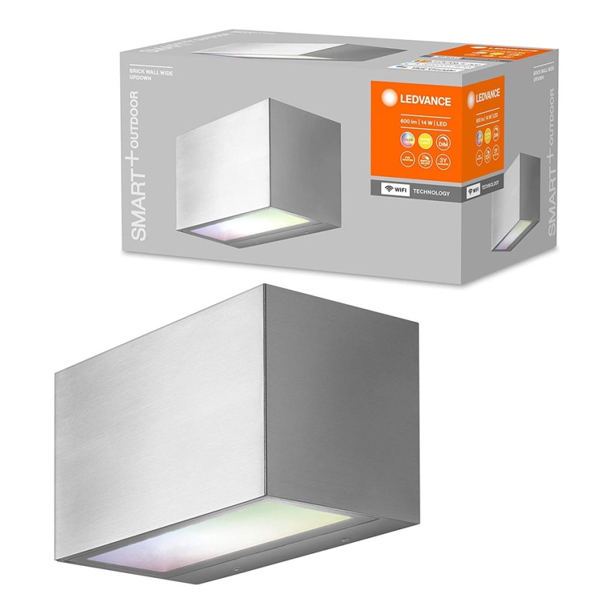 Ledvance - LED RGBW Reguliuojamas lauko sieninis šviestuvas SMART+ BRICK LED/14W/230V Wi-Fi IP44