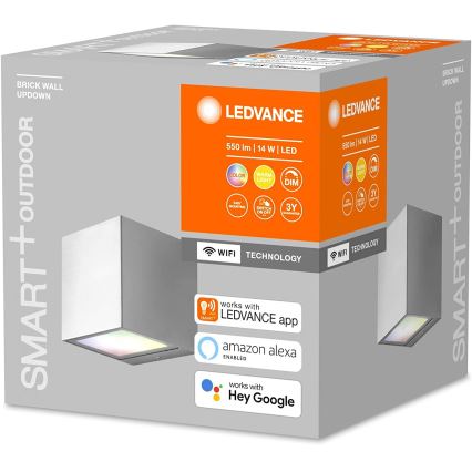 Ledvance - LED RGBW Reguliuojamas sieninis lauko šviestuvas BRICK LED/14W/230V Wi-Fi IP44