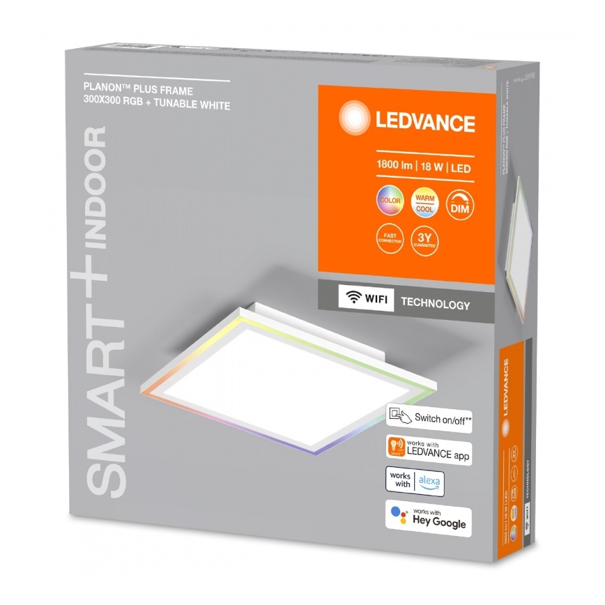 Ledvance- LED RGBW Reguliuojamas lubinis šviestuvas SMART+ PLANON LED/18W/230V Wi-Fi