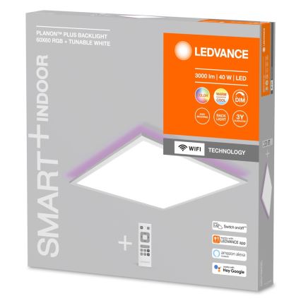 Ledvance - LED RGBW Reguliuojamas skydelis SMART+ PLANON LED/40W/230V 3000-6500K Wi-Fi + valdymo pultas