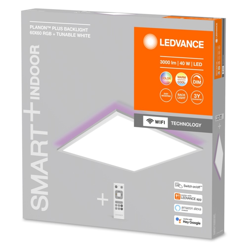 Ledvance - LED RGBW Reguliuojamas skydelis SMART+ PLANON LED/40W/230V 3000-6500K Wi-Fi + valdymo pultas