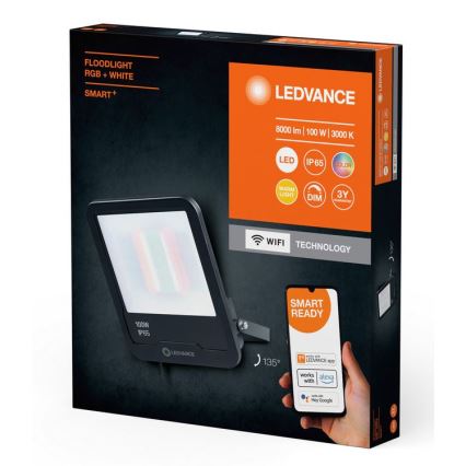 Ledvance - LED RGBW šviesos reguliavimas lauko Prožektoriaus šviestuvas SMART+ FLOODLIGHT LED/100W/230V IP65 Wi-Fi