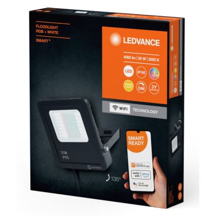 Ledvance - LED RGBW šviesos reguliavimas lauko Prožektoriaus šviestuvas SMART+ FLOODLIGHT LED/50W/230V IP65 Wi-Fi