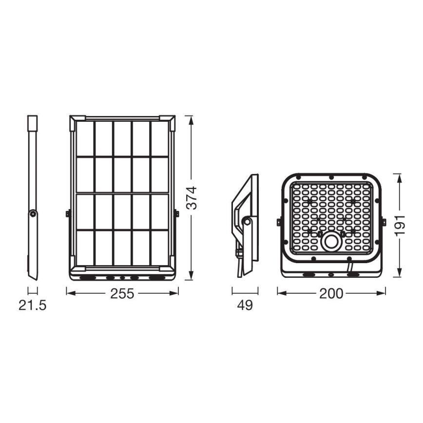 Ledvance - LED Pritemdomas saulės prožektorius su jutikliu FLOOD SPLIT LED/30W/6,4V 5000 mAh IP65 + nuotolinio valdymo pultas