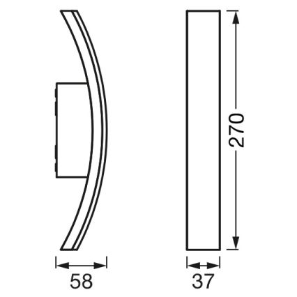 Ledvance - LED Sieninis lauko šviestuvas BOW LED/7W/230V IP54