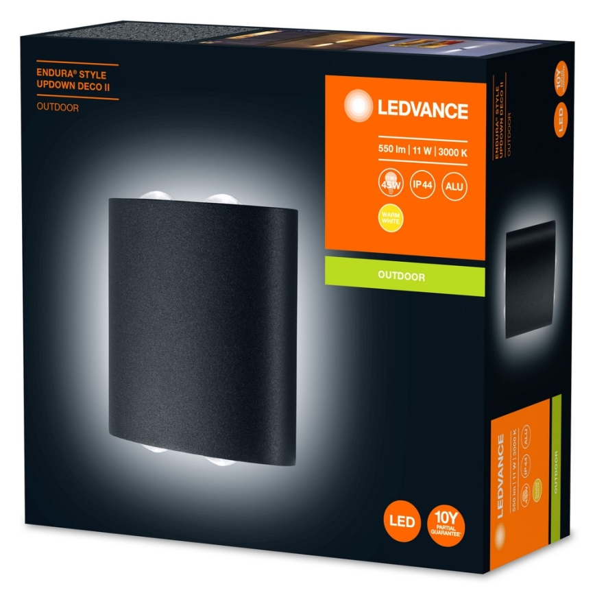 Ledvance - LED sieninis lauko šviestuvas ENDURA 2xLED/11W/230V IP44