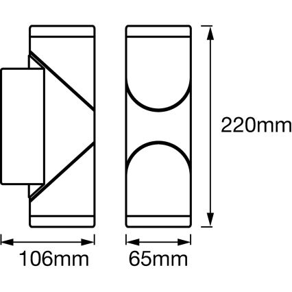 Ledvance - LED sieninis lauko šviestuvas ENDURA 2xLED/13W/230V IP44